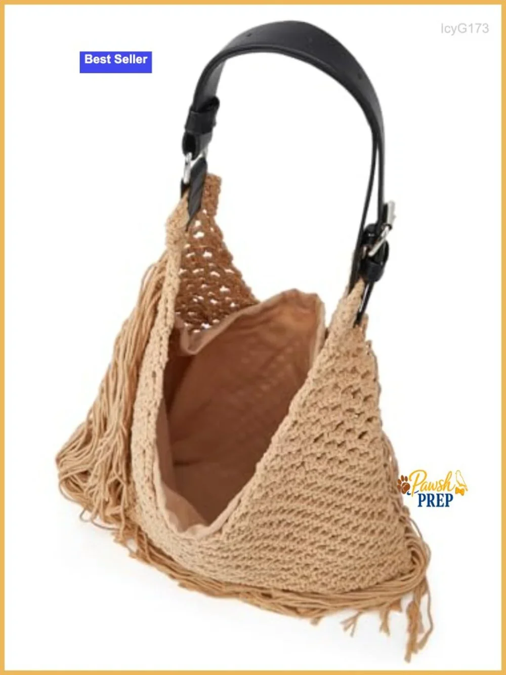 Crochet Shoulder Bag Fringe Hollow Woven Hobo Tote Handbag Large Travel Beach